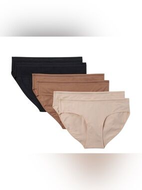 Auden 6 Pack Bikini Cotton Blend Panties New